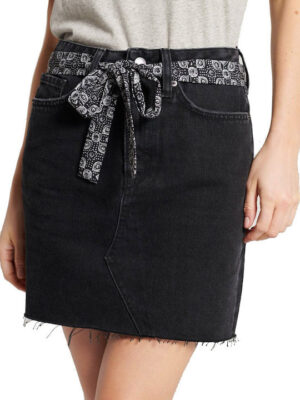 Superdry Denim Mini Skirt ΓΥΝΑΙΚΑ ΜΑΥΡΟ ΦΟΥΣΤΑ