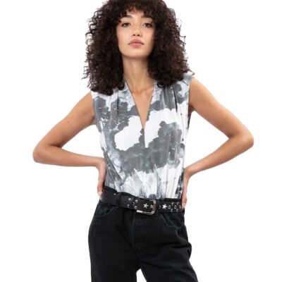 RELIGION LAPIS BODYSUIT PALM PRINT ΜΠΛΟΥΖΑ ΓΥΝΑΙΚΑ ΓΚΡΙ