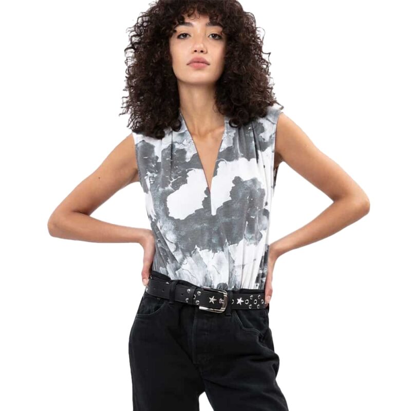 RELIGION LAPIS BODYSUIT PALM PRINT ΜΠΛΟΥΖΑ ΓΥΝΑΙΚΑ ΓΚΡΙ