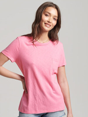 SUPERDRY Organic Cotton Studios Pocket T-Shirt ΓΥΝΑΙΚΑ ΡΟΖ