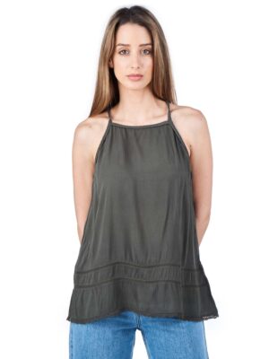 SUPERDRY Ovin Vintage Beach Cami Top ΑΜΑΝΙΚΟ ΠΡΑΣΙΝΟ ΓΥΝΑΙΚΑ