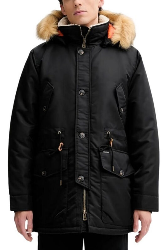 GUESS JEANS NYLON PARKA JACKET MAN BLACK ΑΝΔΡΑΣ ΠΟΥΚΑΜΙΣΟ ΜΠΟΥΦΑΝ ΜΑΥΡΟ