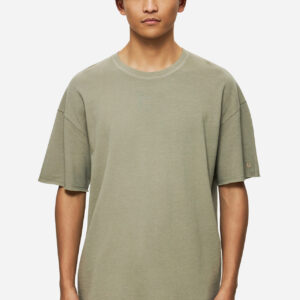 DIRTY LAUNDRY PIQUET TSHIRT RAW EDGES REGULAR FIT TAUPE ΑΝΔΡΑΣ ΜΠΕΖ ΜΠΛΟΥΖΑ