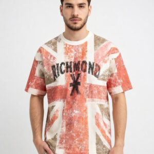 JOHN RICHMOND T-SHIRT CON GRAFICA ICONICA E IDENTITA HERITAGE ΑΝΤΡΙΚΗ ΜΠΛΟΥΖΑ ΛΕΥΚΗ