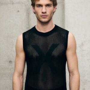 JOHN RICHMOND T-SHIRT HERITAGE KNIT BLACK ΑΝΤΡΙΚΗ ΜΠΛΟΥΖΑ ΜΑΥΡΗ