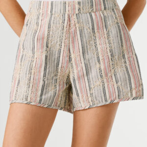 PEPE JEANS STRIPED SHORTS GESTREIFT GREY ΓΥΝΑΙΚΕΙΑ ΓΚΡΙ ΣΟΡΤΣ