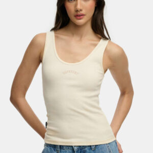 SUPERDRY ATHLETIC ESSENTIAL LOGO SCOOP VEST TSHIRT ΓΥΝΑΙΚΑ ΚΟΝΤΟΜΑΝΙΚΟ ΜΠΕΖ