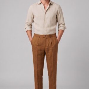 MARKUP ITALIA MEN LINEN MK15109 TROUSER TOBACCO ΑΝΤΡΙΚΟ ΚΑΦΕ