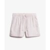 SUPERDRY COTTON STRIPE ELASTIC SHORTS PINK ΓΥΝΑΙΚΑ ΣΟΡΤΣ ΡΟΖ