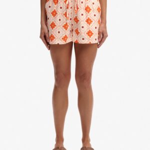 SUPERDRY PRINTED BEACH COTTON SHORTS ORANGE ΓΥΝΑΙΚΑ ΣΟΡΤΣ