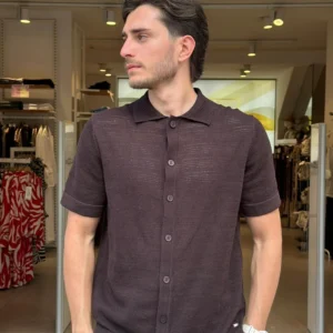 MARKUP MEN KNIT SHIRT MK1900018 CACAO ΑΝΤΡΙΚΟ ΠΟΥΚΑΜΙΣΟ ΚΑΚΑΟ